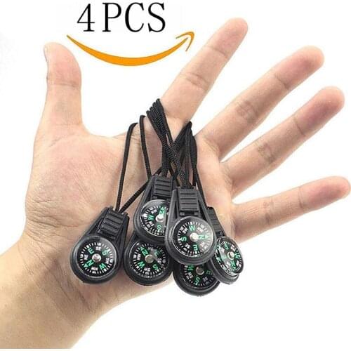 4/PCS Outdoor Mini Survival Compass Portable Camping Hiking Pocket Adventure Riding Tool Carabiner Climbing Equipment