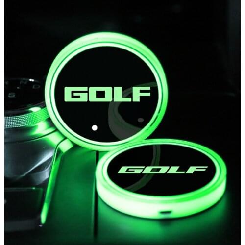 2Pcs For VW Volkswagen Golf 4 5 6 7 mk3 mk4 mk5 mk6 2021 Car LED Cup Holder Auto Interior Lighting Decorative Lamp Drink Holder