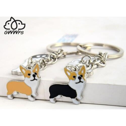 Welsh Corgi Pembroke Key Chains For Women Men Girls Silver Color Metal Pet Dog Pendant Keyring Bag Charm Car Keychain Key Ring