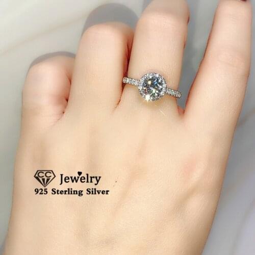 CC Rings For Women Silver Color Simple Bridal Wedding Engagement Jewelry Round Anel Accessories Drop Shipping CC583