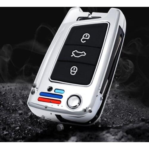 3 Buttons Car Key Cover Case For VW Volkswagen New Polo Golf 7 mk7 Tiguan SKODA Octavia A7 Kodiaq Karoq SEAT Ateca Leon