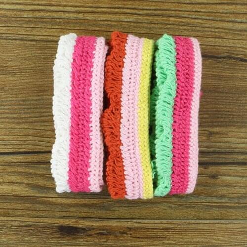 Color Hot Sale Cotton Lace Roll Ribbon Knit Adhesive Tape Sticker Craft Decoration Fabric