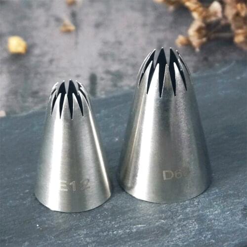 #E12 D63 Close Star Cake Decorating Pastry Piping Nozzle Icing Tips Bakeware Kitchen Cookies Tools Stainless Steel