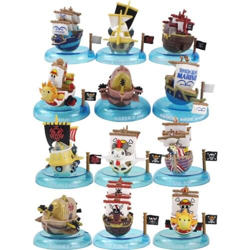 5-7cm 6pcs/set OP Pirate ship Thousand Sunny Going Merry Anime Pirate Boat PVC Action Figure Model Toys Gifts for kids
