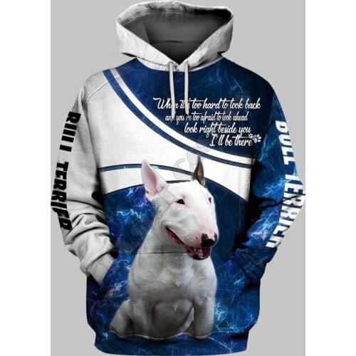 Bull Terrier 3D Hoodies Printed Pullover Men For Women Funny Sweatshirts Fashion Animal Sweater Drop Shipping 08