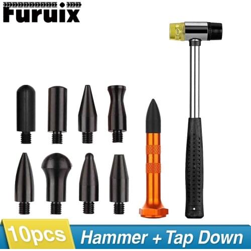PAINTLESS DENT REPAIR TOOLS RUBBER HAMMER KIT WITH 9 HEADS TAP DOWN FOR CAR AUTO BODY DENT REPAIR