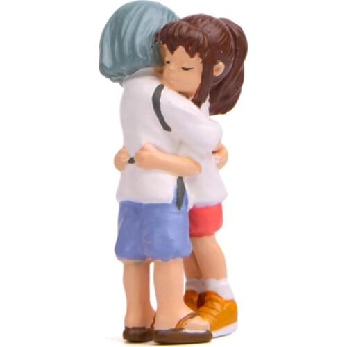 Spirited Away DIY Creative Kohakunushi Hug Chihiro Anime Totoro Resin Action Figure Couple Landscaping 5.3cm Decoration Doll Toy