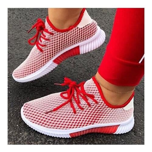 Womens shoes 2020 New Women Sneakers Flat Mesh Breathable Lace-up Casual Female Shoes Student Comfortable running shoes Hot