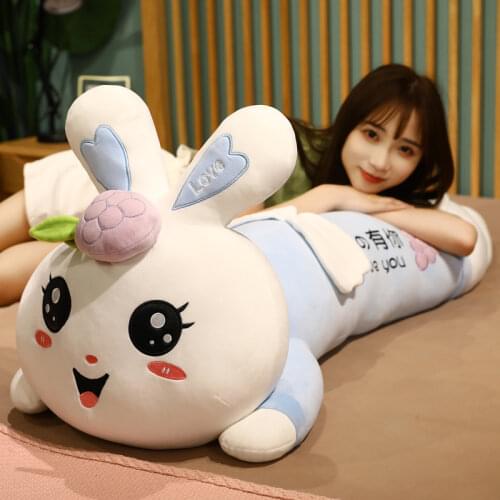 Kawaii room decoration Lapin aux fruits rabbit big plush toys doll pillow sofa cushion fabric soft and safe anti-extrusion gifts