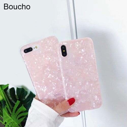 Boucho Fashion Pink Phone Case For iphone XS MAX XR XS SE 2020 6 6S X 8 7 Plus 8Plus Cover Luxury Lovely Conch Shell Cases Capa