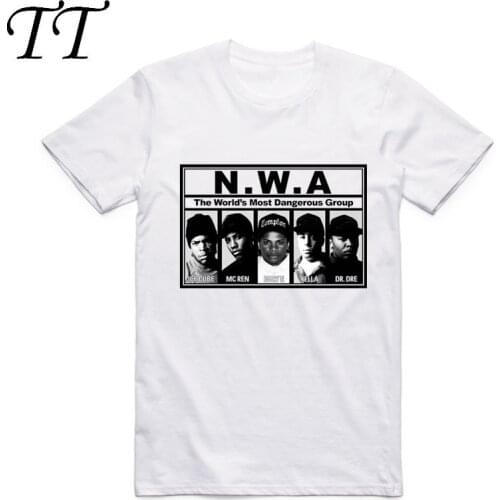 2019 Fashion Men Print N.W.A Straight Outta Compton T Shirt O-Neck Short Sleeves Summer NWA Hip Hop Cool Streetwear Top Tee Swag