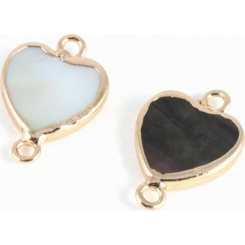 Natural Heart-shaped Pearl Shellfish Shell Connector Fashion Jewelry DIY Bracelet Necklace Charm Jewelry Production12*18mm