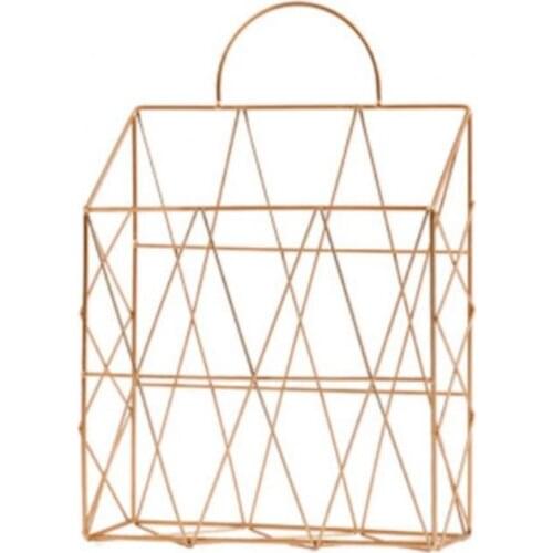 Nordic Newspaper Book Sundries Organizer Desktop Wall Mount Iron Storage Basket