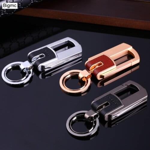 New Key Chain Custom Lettering Men Leather KeyChain Metal Car Key Ring Multifunctional Tool Key Holder Bottle Opener Keyring