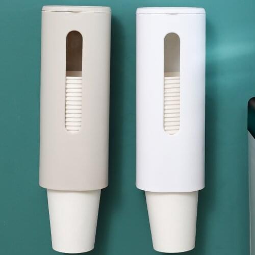 Disposable Water Cup Holder Wall Mounted Pull-type Paper Cup Dispenser Rack for Home Office