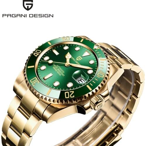 PAGANI DESIGN 40MM Luxury Men Wristwatch Stainless Steel Waterproof Mechanical Automatic Watch Sapphire Glass Relogio Masculino