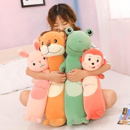 Lovely Animal Shape Pillow Cylindrical Stuffed Soft Plush Children Cute Toys Flexible Fabric Safe and Comfortable