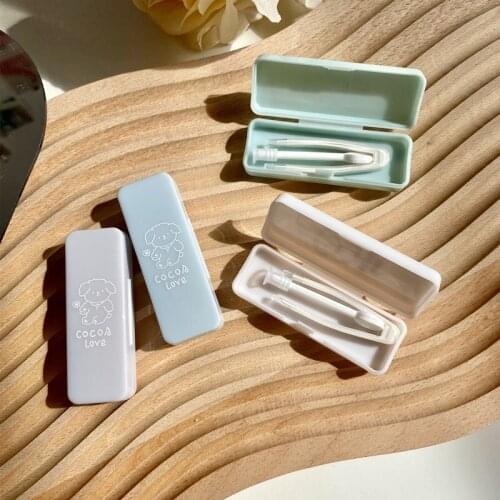 Simple contact lens box wearers wearers eye-shaped clips tweezers with cosmetic contact lenses extractor portable
