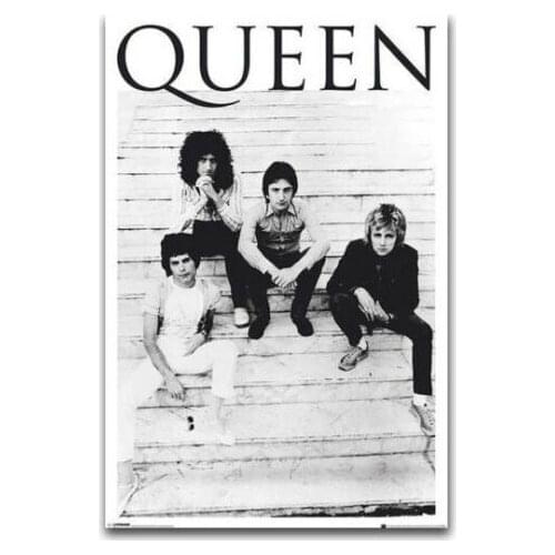 Queen Music Stars Singer STEPS Fredie Mercury B&W Silk Fabric Wall Poster Art Decor Sticker Bright