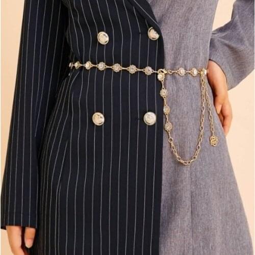 Crystal Waist Chain Petal Waist Belt Dress Belt Party Gown Chain Belt Jewel