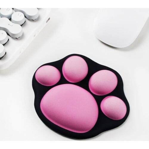Cute Cat Paw Shape Wrist Rest Pad Mouse Wrist Support Pads Soft Comfort Hand Rest Mat for Office Computer Laptop Mouse Pads