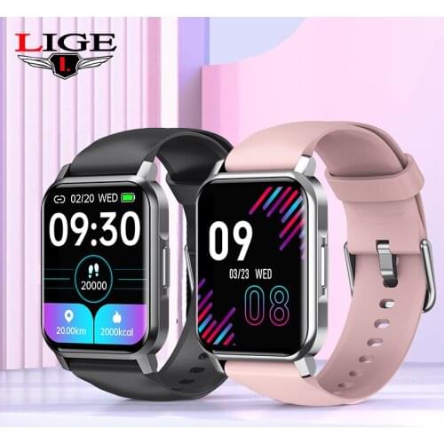LIGE Fashion Women Sport Fitness Smart Watch Waterproof Message Heart Rate Monitor Push Pedometer Smartwatch Men For Android IOS