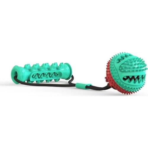 Dog Interactive TPR Rubber Ball Toys Pet Molar Bite Drag Toy Elastic Ropes Toothbrush Tooth Cleaning Chewing Toy Dog Accessories