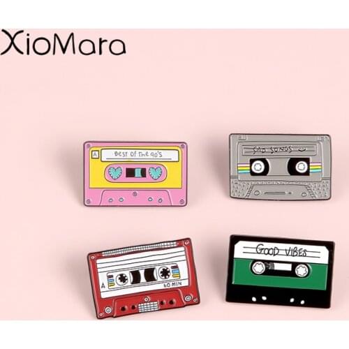 " Take A Sad Song And Make It Better " 80S Retro Magnetic Tape Cassette Enamel Pin Old-School Badge Brooches lapel Pins