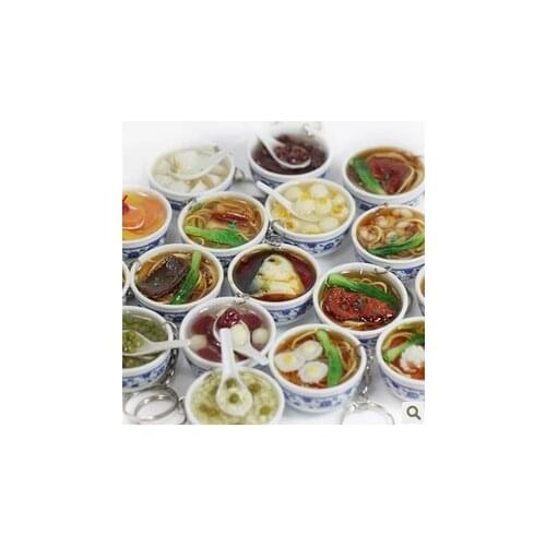 1lot=20pc!Simulation food keychain /Dumpling / noodle Creative Keychain / key button/party Favors gift
