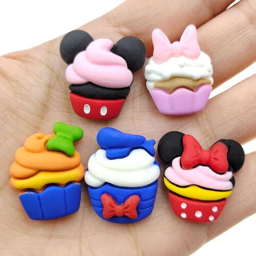 20pcs/lot DIY flat back resin cartoon simulation food for kids hair clips bows accessories resin cabochons accessories