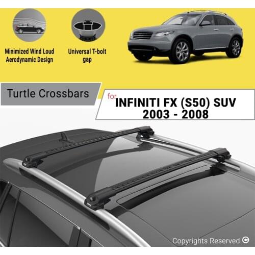 BARS FOR INFINITI FX (S50) SUV 2003 - 2008 ALUMINUM ALLOY SIDEBARS CAR ROOF RACK LUGGAGE CARRIER CROSSBAR