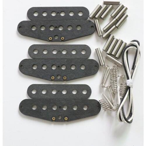 Free Shipping 3sets/Pack guitar pickup kits for strat guitar 52mm Fiber plate guitar pickups bobbin stagger Alnico 5 rod magnets
