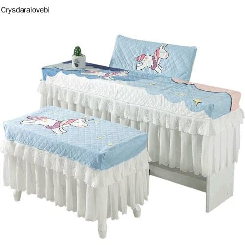 Cartoon Polyester Lace Design Piano Covers With/Without Music Stand Printed Dust Cover Single Seat Double Piano Stool Cover