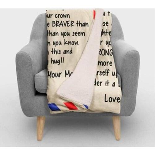 Fleece Blanket To My Daughter Wife Letter Printed Quilts Print Blanket On Bed Home Textiles Blankets Warm Love Gift decke