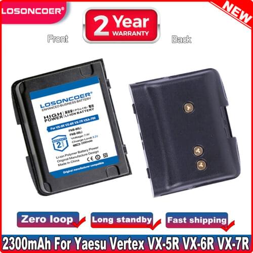 LOSONCOER 2000mAh Replacement Li-ion Battery FNB-80Li FNB-58Li Two-way Radio For Yaesu Vertex VX-5R VX-6R VX-7R VXA-700 VXA-710