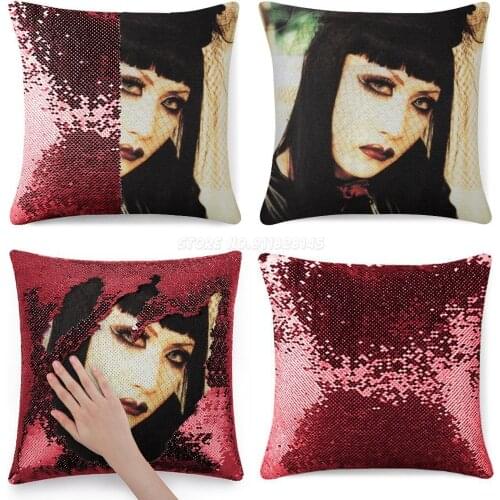 MALICE MIZER-Mana ( Mana-Sama )-Japanese Visual Kei Band Sequin Pillowcase Glitter Pillow Case for Sofa Decorative Party Malice