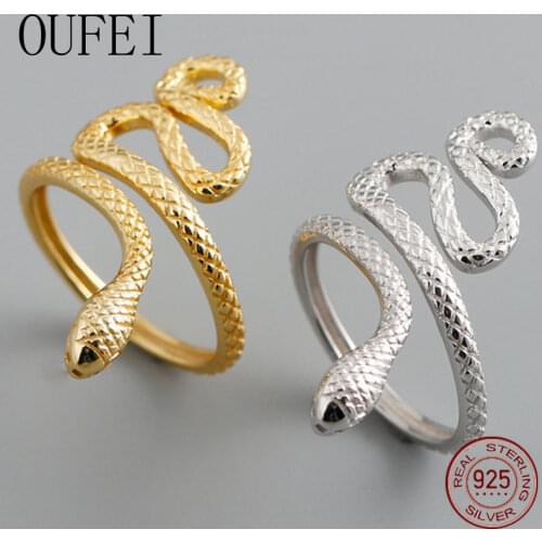Snake Ring Women 925 Sterling Silver Fine Multilaye Rings Multi-Layer Opening Golden Luxury Accessories 2021 New Trends