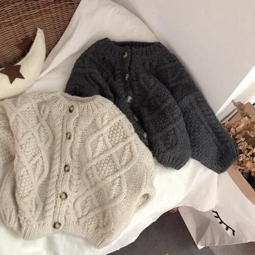 Baby Boys Girls Soft Knitted Sweater Tops Spring Autumn Kids Long Sleeve Knit Cardigan Coat 2021 Children Clothes 2-6 Years Old