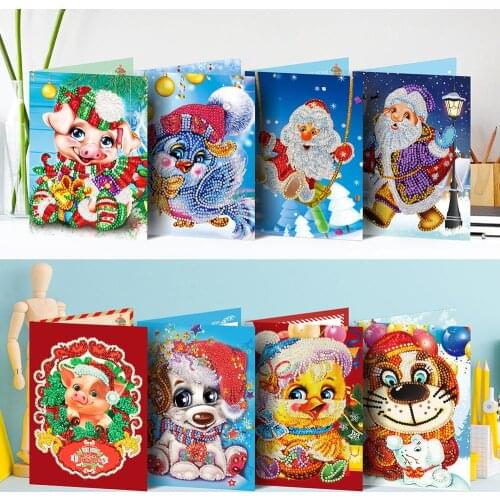 2019 creative diy special diamond painting greeting card Christmas birthday New Year greeting card Christmas card animal models