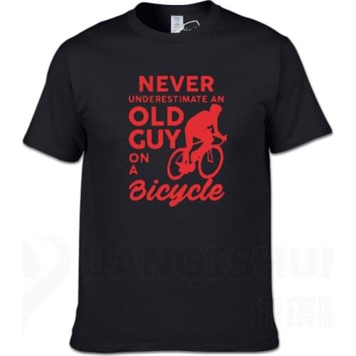 Never Underestimate Old Guy T Shirt Cycling Bike Cyclist Mens Gift Idea Cool Casual Pride T Shirt Unisex New Fashion Tshirt