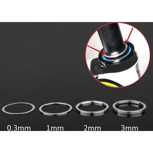 6pcs 0.3/1/2/3mm Bike Front Fork Bike Headset Ring Adjusting Washer Gasket Spacing Pad Bicycle Headset Spacer Cycling Accessorie