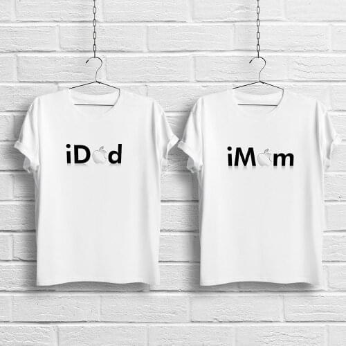 Personalized IDad IMom Design Dual White Suit T-Shirt-1