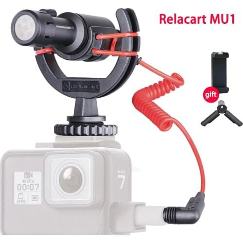 Relacart MU1 Professional Condenser Microphone Camera Video Record Video Interview Mini Mic for Phones Cameras tablets VS MM1