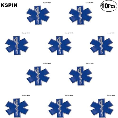 Star of Life Badge Lapel Pin Flag badge Brooch Pins Badges 10Pcs a Lot