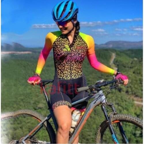 Kafitt-pro sports summer cycling womens bicycle-jumpsuit-cycling monkey-cycling jersey-long sleeves-jersey-one-piece GEL suit