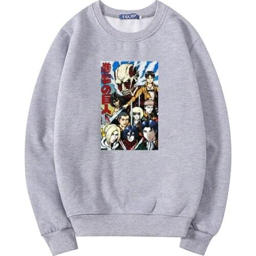 Hot Sale Korean Style Attack on Titan Anime Sweatshirt Shingeki No Kyojin Eren Yeager Cool Printed Casual Hoodies Fashion Loose