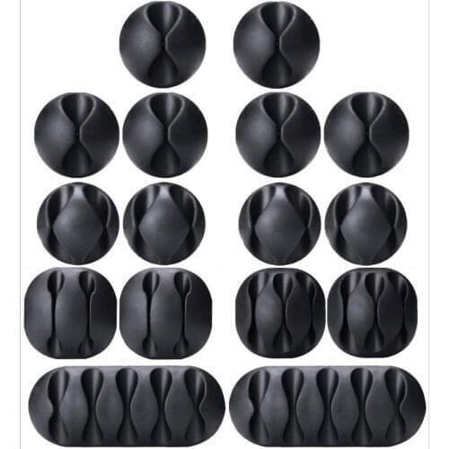 16pcs/bag Cable Winder Earphone Cable Organizer Wire Storage Silicon Charger Holder Clips Cable winder