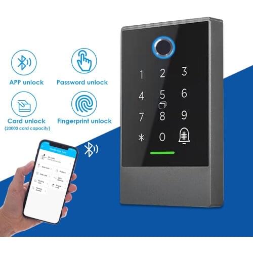 Waterproof 13.56MHZ Access Control Reader Fingerprint Door Lock Lock Range Digital Card Bluetooth Long App Fingerprint Reader