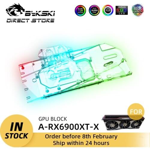 Bykski 6900 Water Block For AMD Radeon RX 6900 XT RX 6800 XT Founders Edition 6900XT GPU Block VGA Waterooling ARGB A-RX6900XT-X