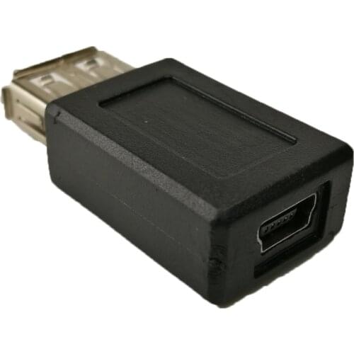 High Speed USB 2.0 Type A Female To Mini USB 5pin B Female Converter Connector Charger Transfer Data Sync Adapter 100pcs